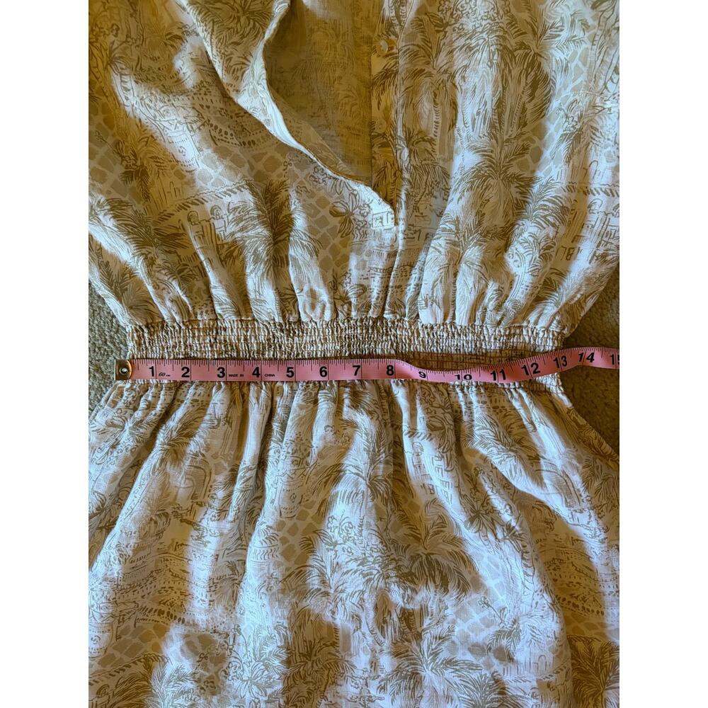 LILLY PULITZER Abralynn 100% Linen Shirtdress Sand Bar Palm Beach Paradise 12 - Picture 13 of 15